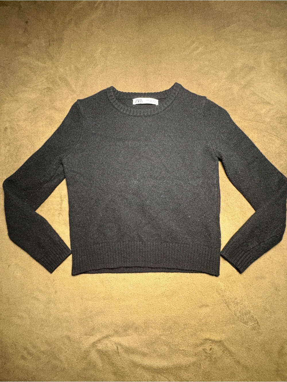 Zara Black Cropped Wool Blend Sweater - Size Women’s Small